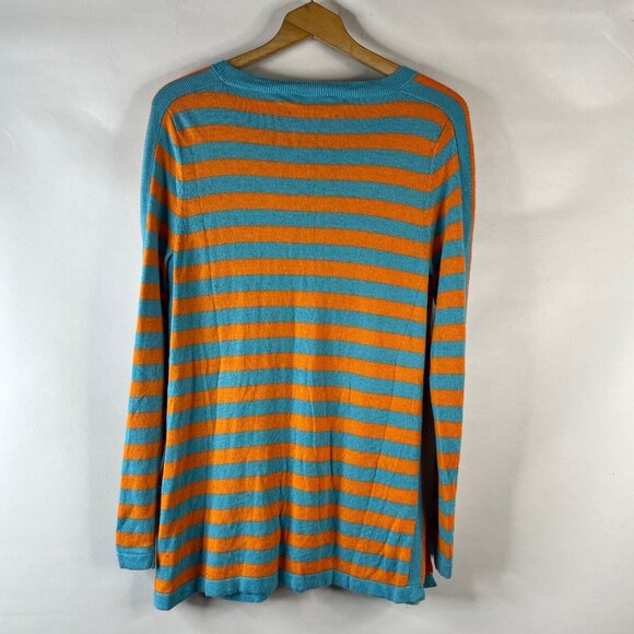 Soft Surroundings Womens Tunic Sweater Size Medium Cashmere Wool Blue Striped - Picture 5 of 9